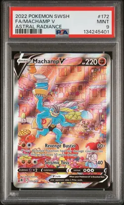 PSA 9 Full Art Machamp V Sword & Shield Astral Radiance 172/189 Pokemon Card - Image 1
