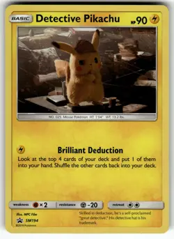 Detective Pikachu SM194 SM Promos LP Pokemon Card TCG - Image 1