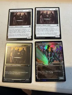 4 x mtg Coppercoat Vanguard, 1 foil showcase, Aftermath, MOM, unplayed - Image 1