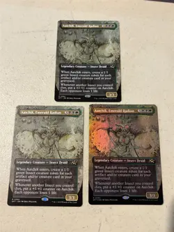 3 x mtg borderless Aatchik Emerald Radian, 1 is foil, Aetherdrift, unplayed - Image 1