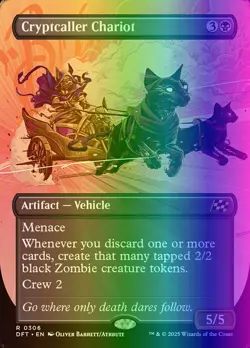 MTG Magic the Gathering Cryptcaller Chariot (306/579) Aetherdrift NM FOIL - Image 1