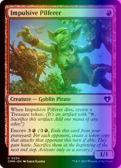 MTG Magic the Gathering Impulsive Pilferer (234/1455) Commander Masters LP FOIL - Image 1