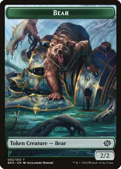 MTG Magic the Gathering Token - Bear (2/416) The Brothers' War LP - Image 1