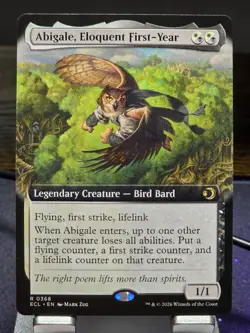 MTG - Abigale, Eloquent First-Year (0368) Rare (Extended Art) - Lorwyn Eclipsed - Image 1