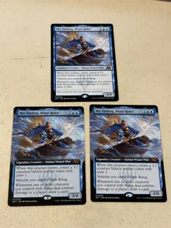 3 x mtg Mu Yanling Wind Rider, 2 borderless, Aetherdrift, unplayed - Image 1