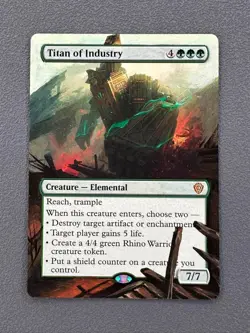 Titan of Industry MTG Lorwyn Eclipsed Commander Hand Painted Full Altered Art v - Image 1