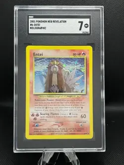 2001 Pokemon Neo Revelation - #6 Entei - Holo Holographic - Graded SGC 7 - Image 1