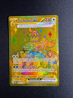 Pokemon Prismatic Evolutions Terapagos ex 180/131 Hyper Rare Gold Card Holo NM - Image 1