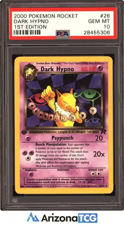 Pokemon 2000 Dark Hypno 26/82 1st Edition Team Rocket GEM MINT PSA 10 - Image 1