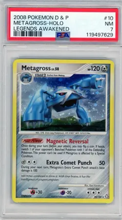 2008 Pokemon Diamond & Pearl Legends Awakened Metagross Holo #10 PSA 7 - Image 1