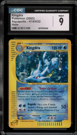 Pokemon Kingdra Aquapolis Holo Rare #H14 CGC 9 Mint - Image 1