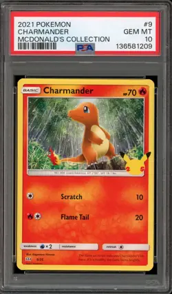 Pokemon 2021 Charmander McDonald's Coll. Promo #9 PSA 10 Gem Mint - Image 1