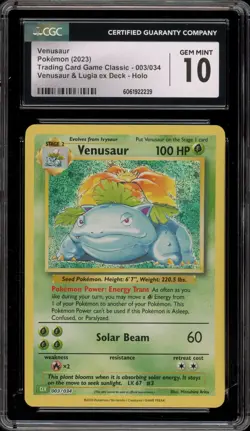 Pokemon Venusaur Classic Venusaur & Lugia ex Deck Holo #003 CGC 10 Gem Mint - Image 1