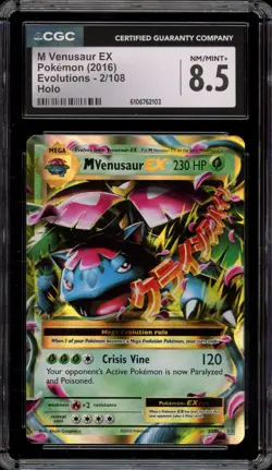 Pokemon M Venusaur EX XY Evolutions Holo Rare #2 CGC 8.5 - Image 1