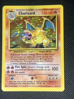 1999 Pokemon Game Base Set Charizard 4/102 Holo Foil MP Unlimited WOTC Rare - Image 2