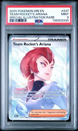 Pokemon 2025 Destined Rivals Team Rocket's Ariana 237/182 SIR PSA 9 Graded Mint - Image 1