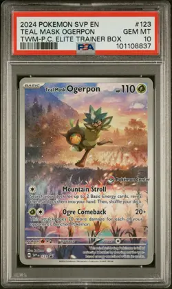 2024 POKEMON SVP BLACK STAR PROMO - TWM PC ETB #123 TEAL MASK OGERPON PSA 10 - Image 1