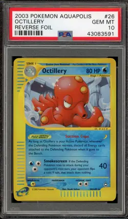 Pokemon Octillery Aquapolis Reverse Holo Rare #26 PSA 10 Gem Mint - Image 1