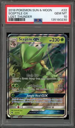 Pokemon Sceptile GX Lost Thunder Holo Ultra Rare #22 PSA 10 Gem Mint - Image 1