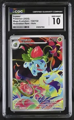 Ivysaur *CGC 10* Illustration Rare *Mega Evolution* #134 *2025* Pokemon - Image 1