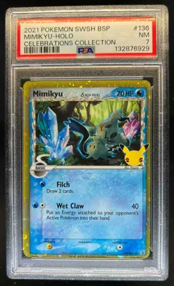 2019-2023 Pokemon SWSH Black Star Promos Mimikyu #SWSH136 PSA 7 - Image 1