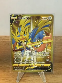 Zacian V 211/202 Sword & Shield Gold Secret Rare Holo Pokemon Card SWSH - Image 1