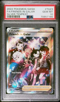 2022 Pokemon SWSH Silver Tempest #TG23 FA Friends in Galar PSA 10 Gem Mint - Image 1