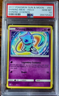 2017 Pokemon Sun & Moon Shining Legends #40 Shining Mew Holo PSA 10 Gem Mint - Image 1