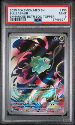 Pokemon Mega Evolution Base #133 Stamped Box Topper Bulbasaur PSA 9 Mint - Image 1