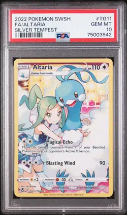 2022 Pokemon SWSH Silver Tempest #TG11 Altaria Full Art PSA 10 Gem Mint W Lisia - Image 1