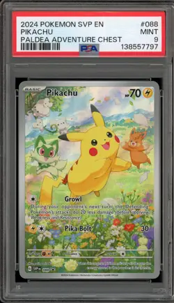 Pokemon Pikachu Paldea Adventure Chest Promo SVP EN 088 PSA 9 Mint - Image 1