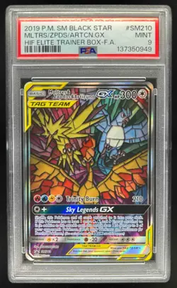 2016-19 Pokemon Black Star Promos Moltres & Zapdos Articuno Tag Team SM210 PSA 9 - Image 1