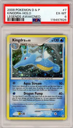 2008 Pokemon Diamond & Pearl Legends Awakened Kingdra Holo #7 PSA 6 - Image 1