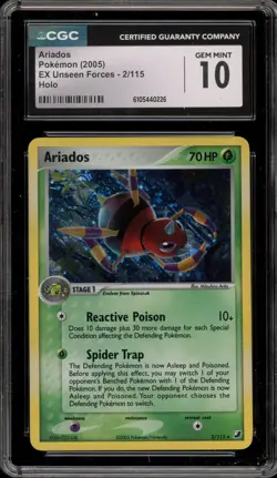 Pokemon Ariados EX Unseen Forces Holo Rare #2 CGC 10 Gem Mint - Image 1