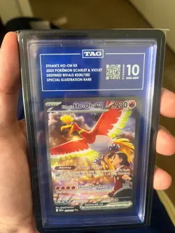 Pokemon TCG Destined Rivals Ethan's Ho-Oh EX 230/182 TAG GEM 10 WITH CASE - Image 1
