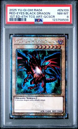 Red-eyes Black Dragon RA04-EN109 1st Edition-4th QCR Yugioh PSA 8 *508 - Image 1