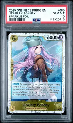 2025 ONE PIECE PREMIUM THE BEST VOL 2 #085 JEWELRY BONNEY SPARKLE PSA 10 P-085 - Image 1