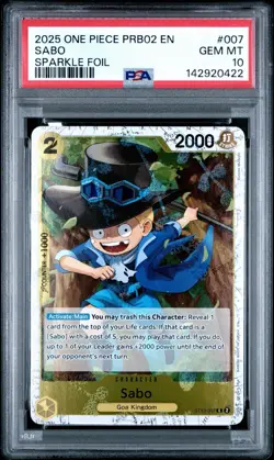 Sabo Sparkle Foil ST13-007 Premium Booster Best Vol. 2 One Piece PSA 10 - Image 1