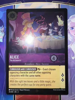 Disney Lorcana Into The Inklands Super Rare Cold Foil Alice Tea Card #35/204 - Image 1
