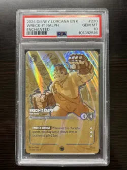 Wreck-It-Ralph Lorcana Azurite Sea Enchanted 220/204 PSA 10 Disney SP Rare - Image 1