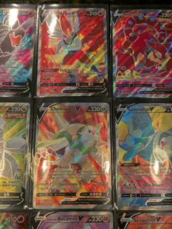 Pokemon Lot Of 13 Full Art V VMAX Cards NM Victini Arcanine Salamence Greedent - Image 3