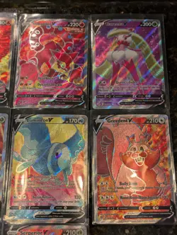 Pokemon Lot Of 13 Full Art V VMAX Cards NM Victini Arcanine Salamence Greedent - Image 4