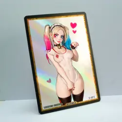 HARLEY QUINN Waifu Anime Card LIMITED 1/1 Custom TCG Holo T13451 - Image 2