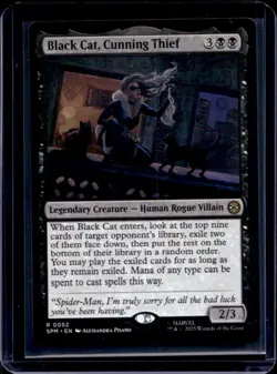 2025 Magic MTG Marvel's Spider-Man Black Cat Cunning Thief Foil Rare #0052 - Image 1