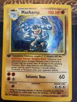 Pokemon TCG Machamp Holo 1st Edition Base Set 8/102 LP/Rare - Image 1