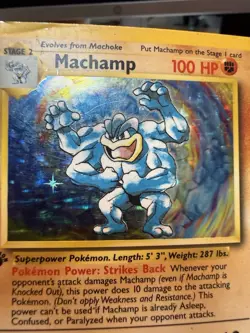 Pokemon TCG Machamp Holo 1st Edition Base Set 8/102 LP/Rare - Image 2
