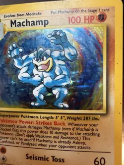 Pokemon TCG Machamp Holo 1st Edition Base Set 8/102 LP/Rare - Image 3