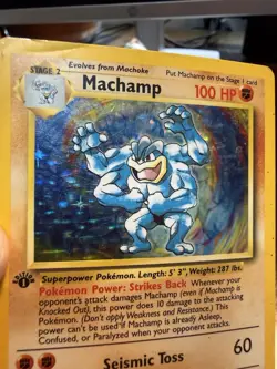Pokemon TCG Machamp Holo 1st Edition Base Set 8/102 LP/Rare - Image 4