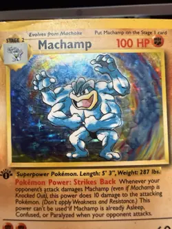 Pokemon TCG Machamp Holo 1st Edition Base Set 8/102 LP/Rare - Image 5