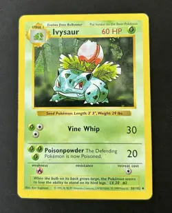 1999 Pokemon Base Set Shadowless Venusaur, Ivysaur, Bulbasaur Cards 15/102 MP - Image 5